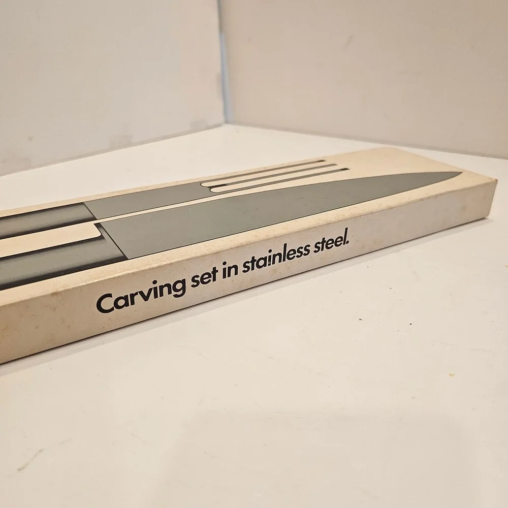 BodaNova vintage Stainless Steel Carving Set Japan MCM Minimalist Knife Fork Set